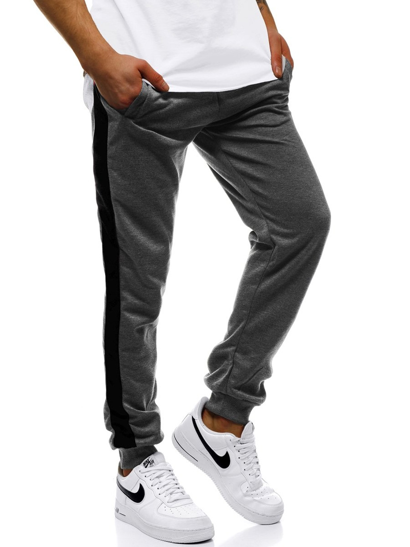 Pantalón de chándal de hombre grafito-negro OZONEE JS/JZ11006