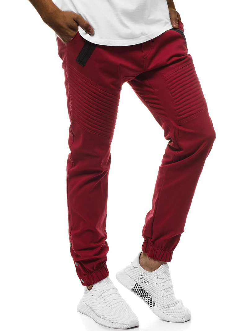 Pantalón chino jogger de hombre burdeos OZONEE A/0952
