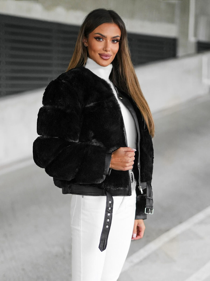 Chaqueta de mujer negra OZONEE JS/11Z8080Z