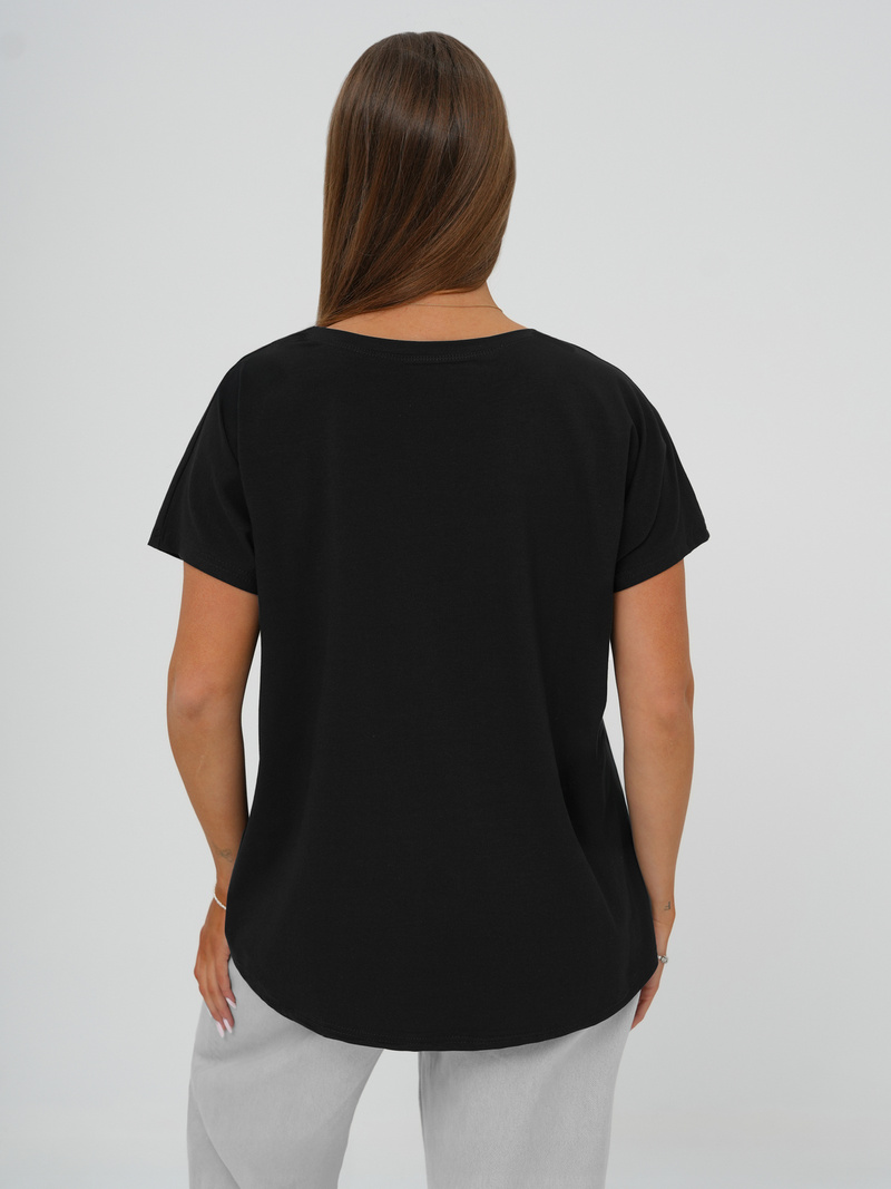 Camiseta de mujer negra OZONEE JS/95T2575/3