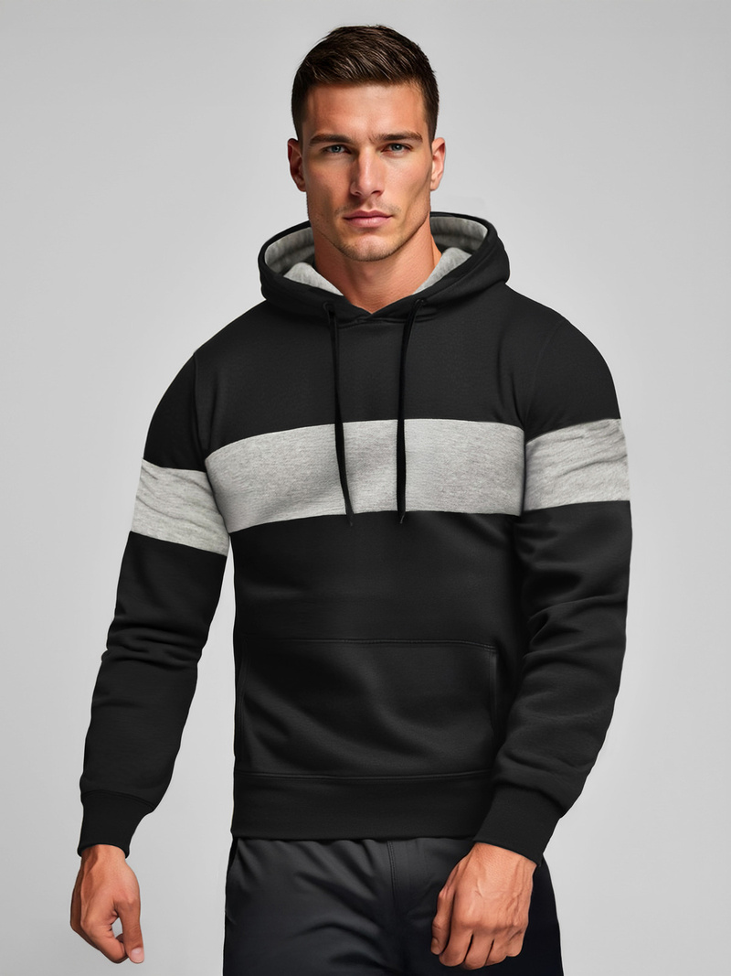 Sudadera de hombre negra OZONEE JS/8B1316/3Z