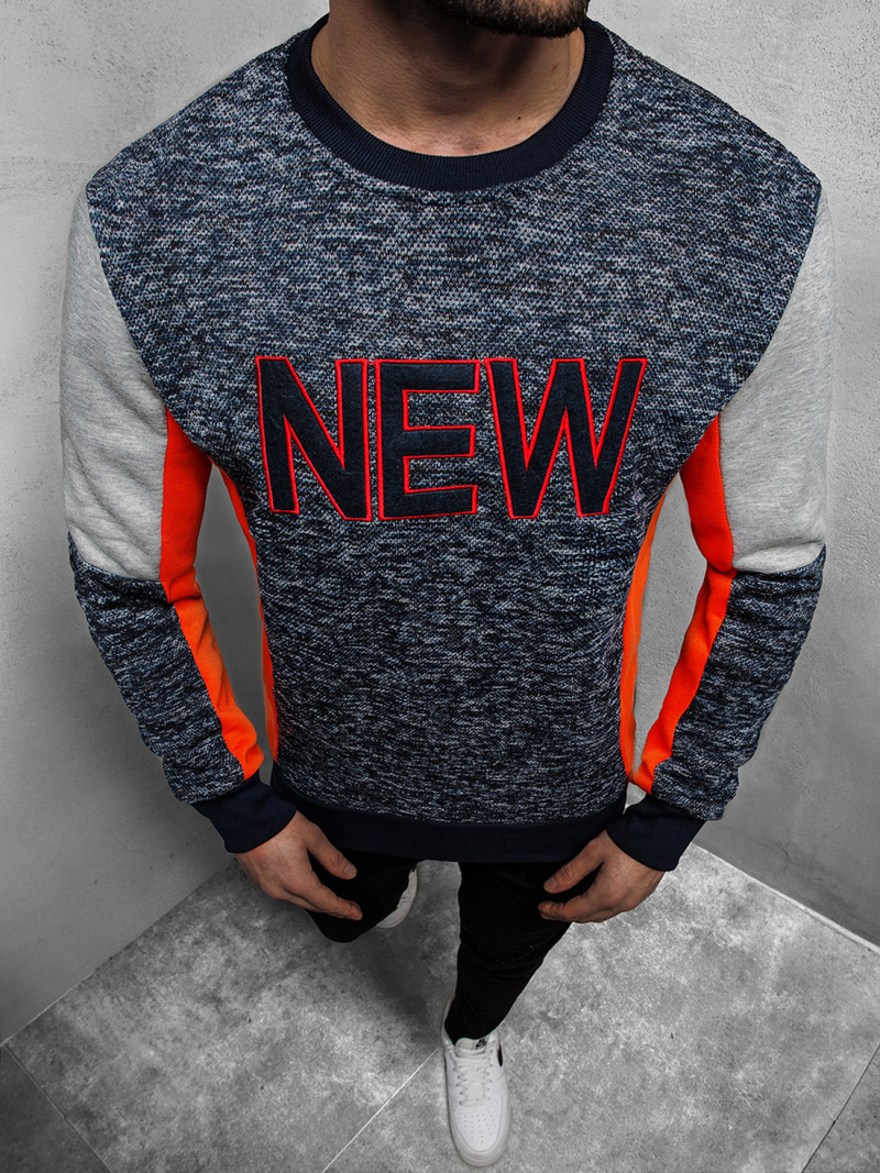 Sudadera de hombre azul marino OZONEE JS/KS1908Z