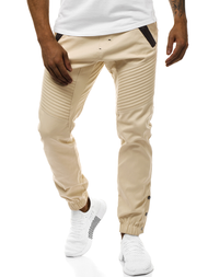 Pantalón chino jogger de hombre beige OZONEE A/0952
