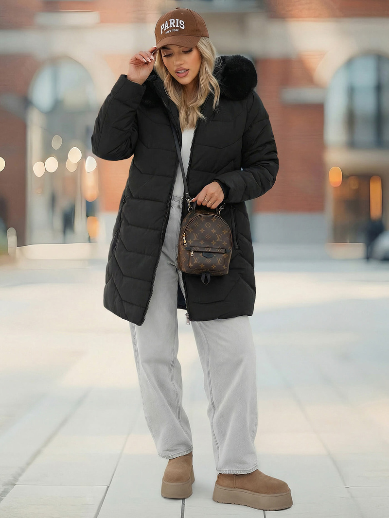 Chaqueta de mujer negra OZONEE JS/16M9121/392Z