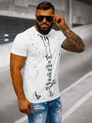 Camiseta de hombre blanca OZONEE O/8T1259/1