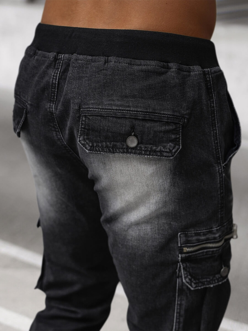 Vaqueros jogger de hombre negras OZONEE NB/MP0108N