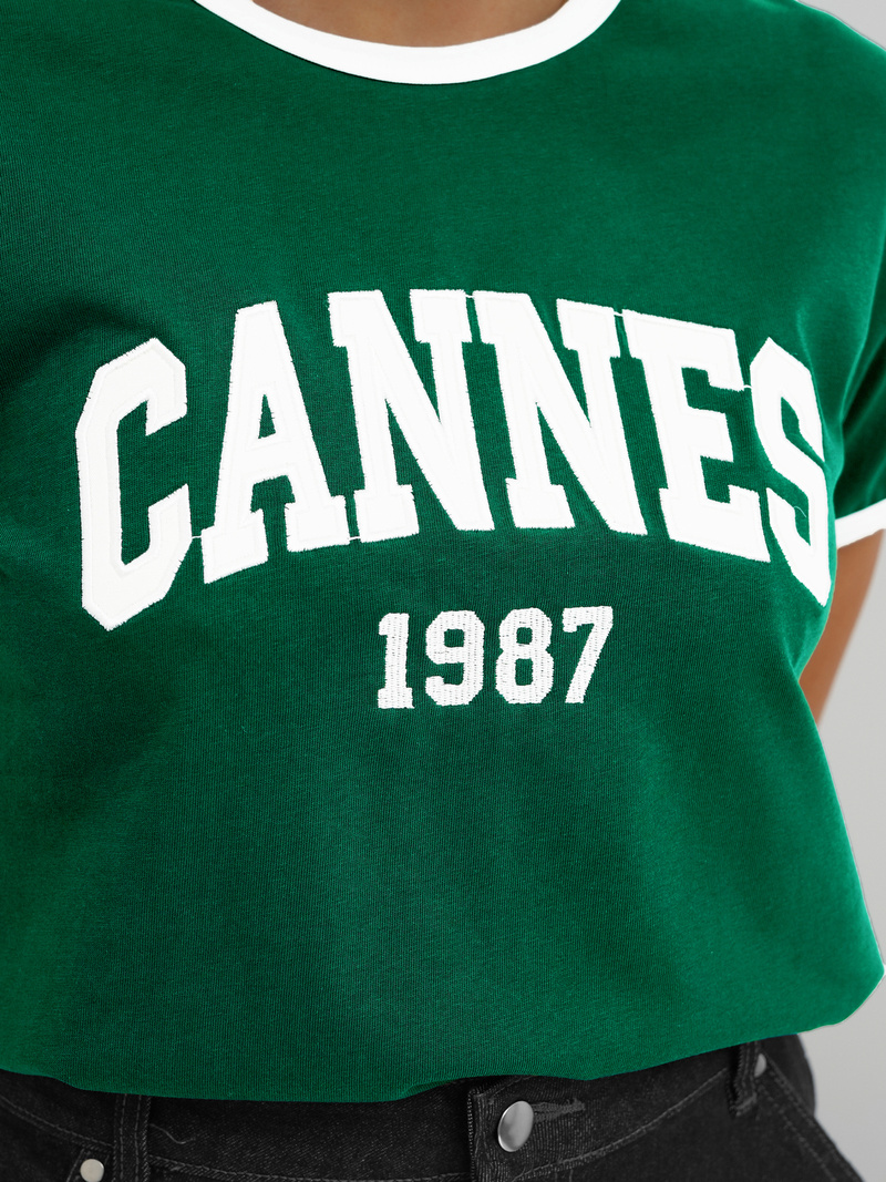 Camiseta de mujer verde OZONEE JS/R62184