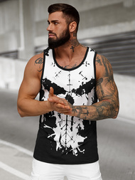 Camiseta sin mangas de hombre negra OZONEE JS/8B1708/3Z