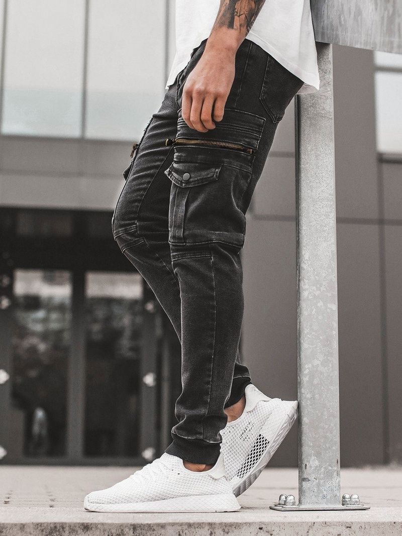 Vaqueros jogger de hombre negras OZONEE G/1081