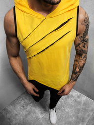 Camiseta sin mangas de hombre amarillo-negro OZONEE O/1254Z