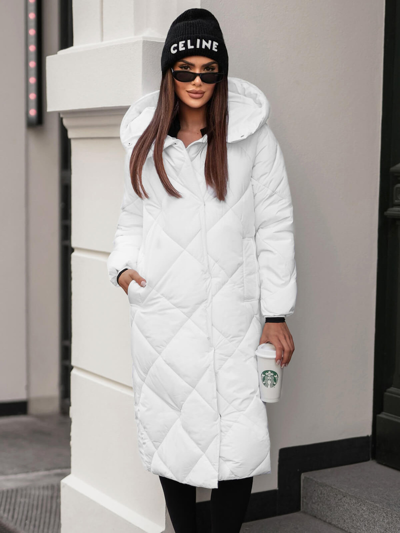 Chaqueta de mujer blanca OZONEE JS/5M3173/281Z