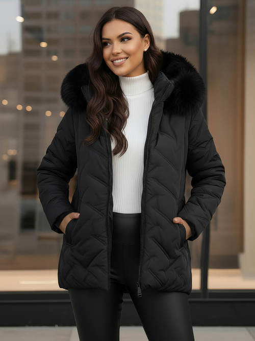 Chaqueta de mujer negra OZONEE JS/16M9296/392Z