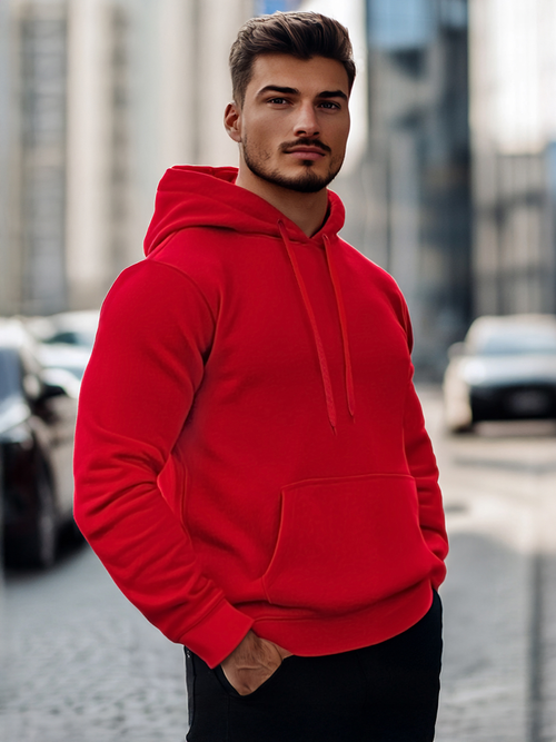 Sudadera de hombre rojo oscuro OZONEE JS/2009Z