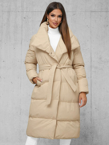 Chaqueta de mujer beige OZONEE JS/M737/62Z