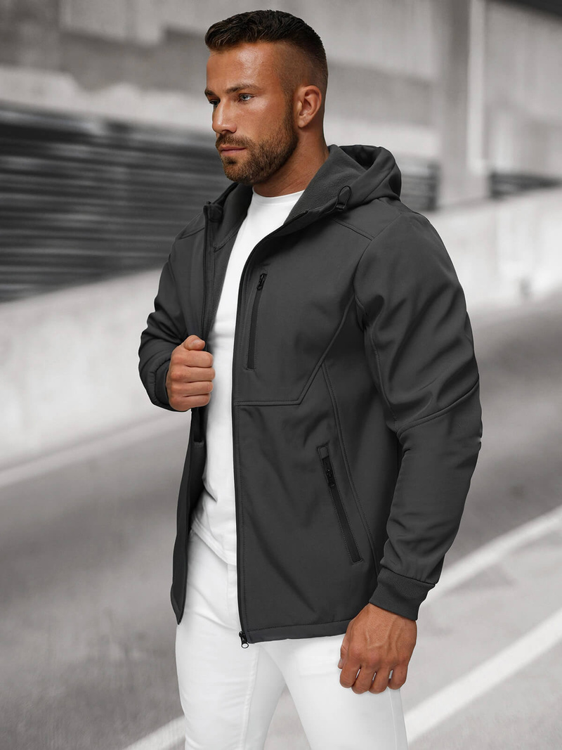 Chaqueta softshell para hombre grafito OZONEE JS/27B6529/5