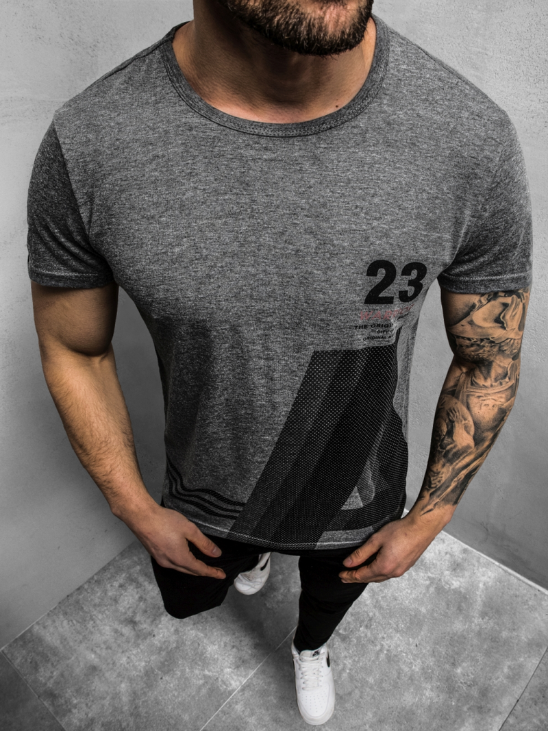 Camiseta de hombre grafita OZONEE JS/SS10932Z