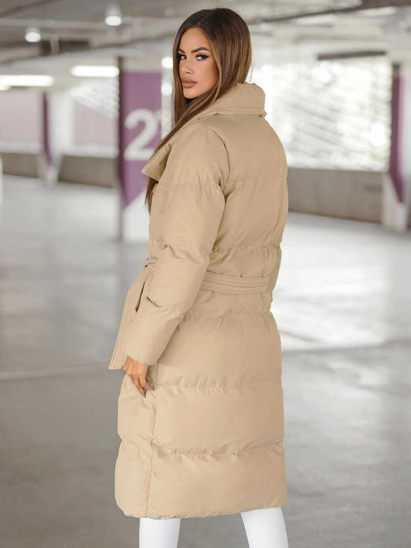 Chaqueta de mujer beige OZONEE JS/M737/62Z