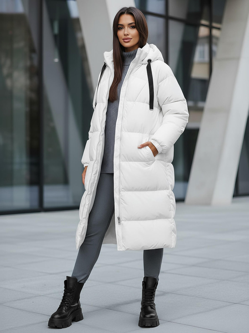 Chaqueta de mujer blanca OZONEE JS/5M3163/281Z