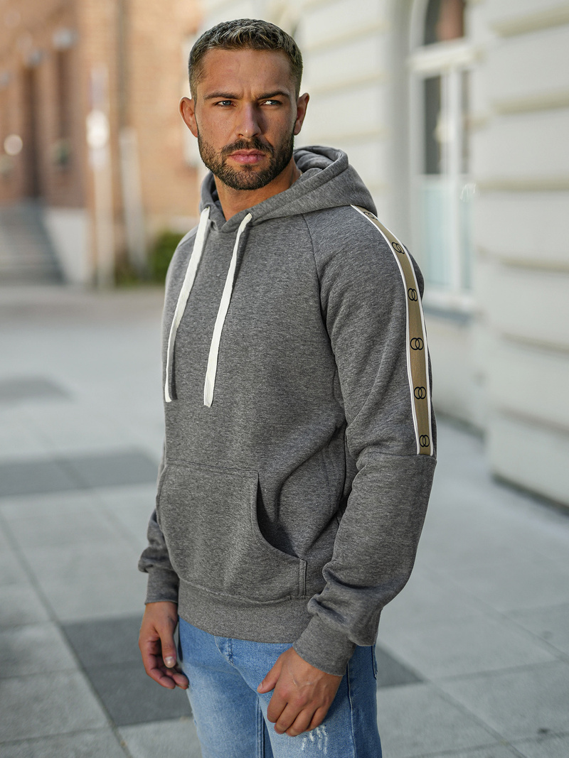 Sudadera de hombre grafito OZONEE JS/8B1730/5