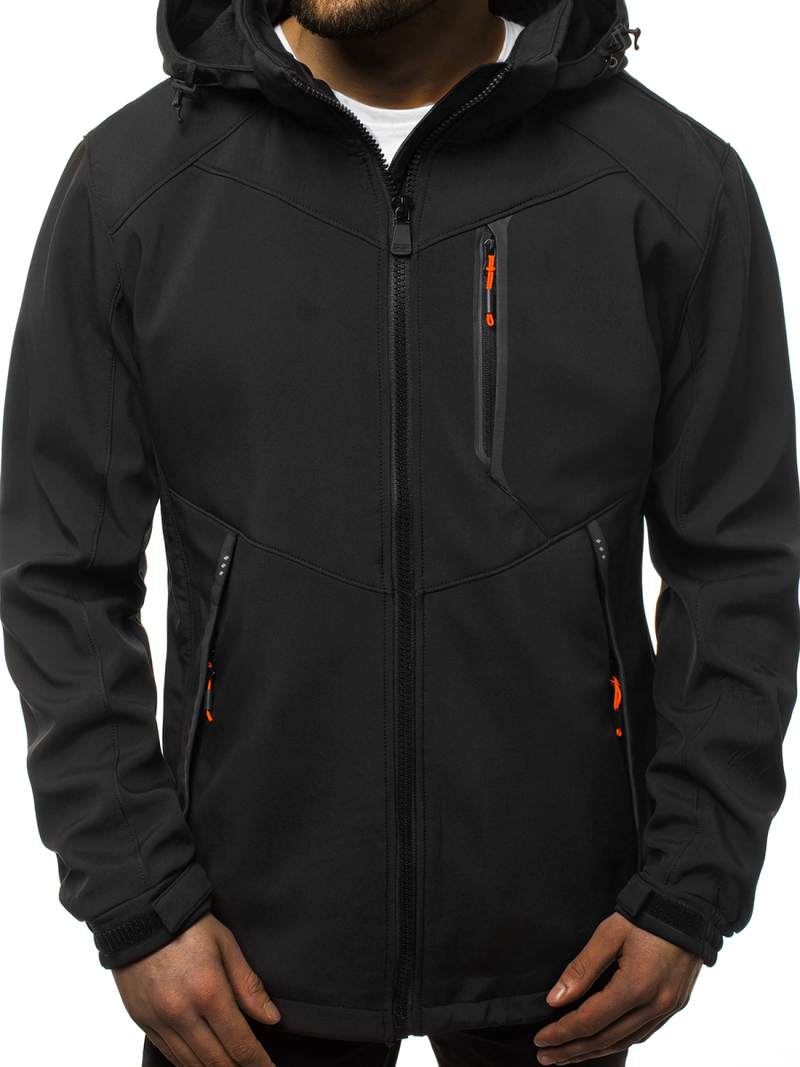 Chaqueta de hombre negro-naranja OZONEE GE/12266