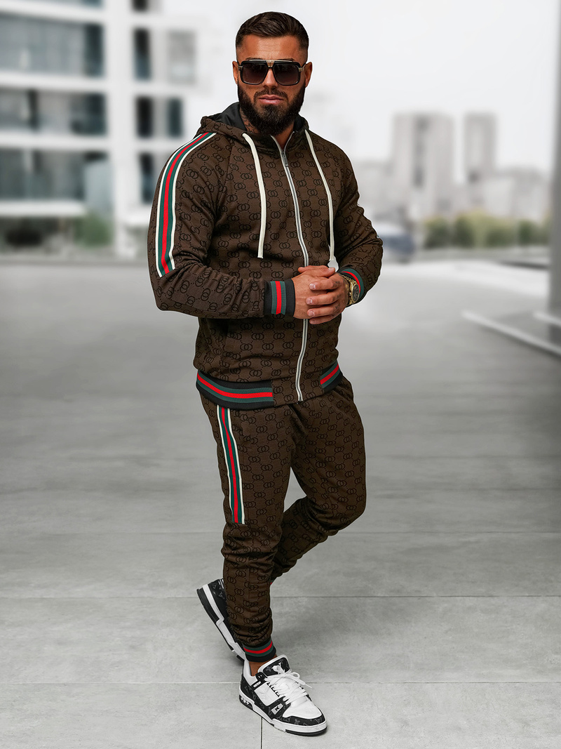 Chándal de hombre beige oscuro OZONEE O/FF5111AB