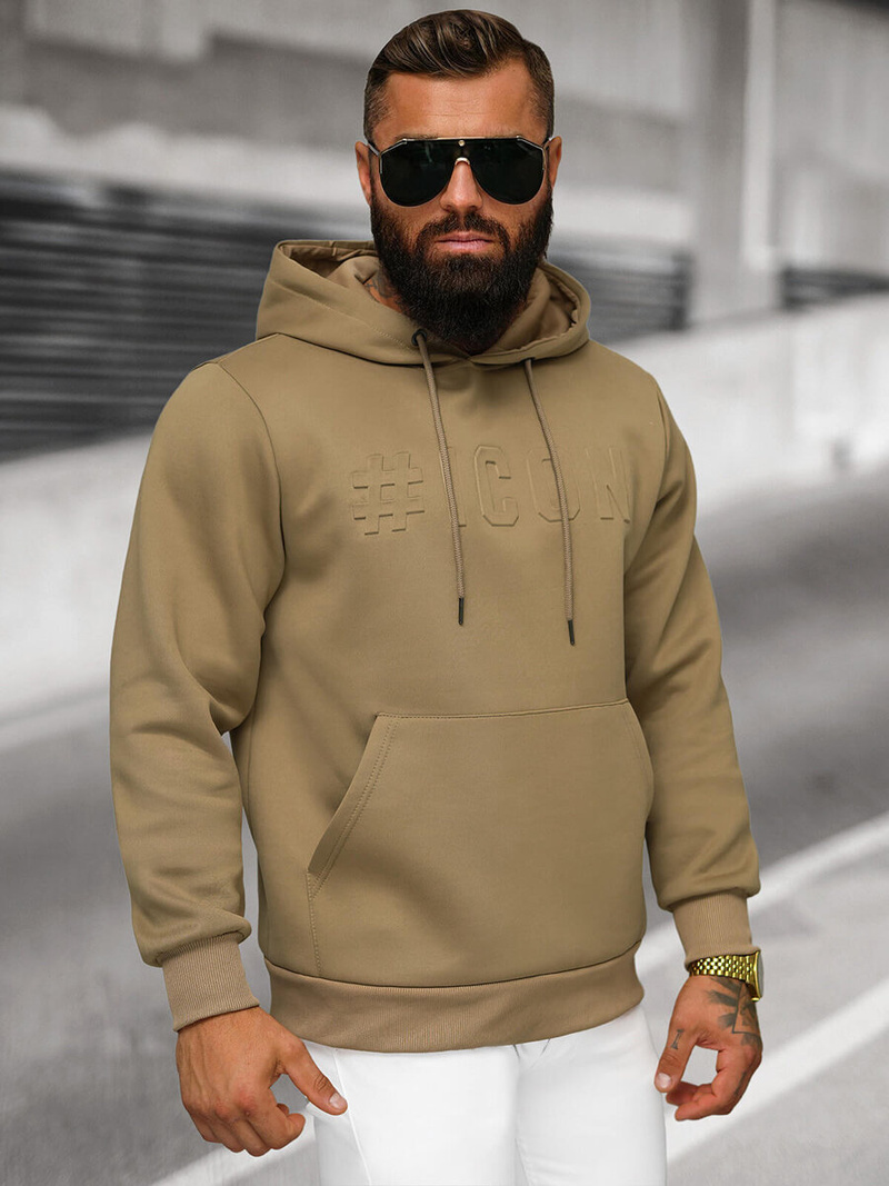 Sudadera de hombre beige OZONEE JS/27B6502/91