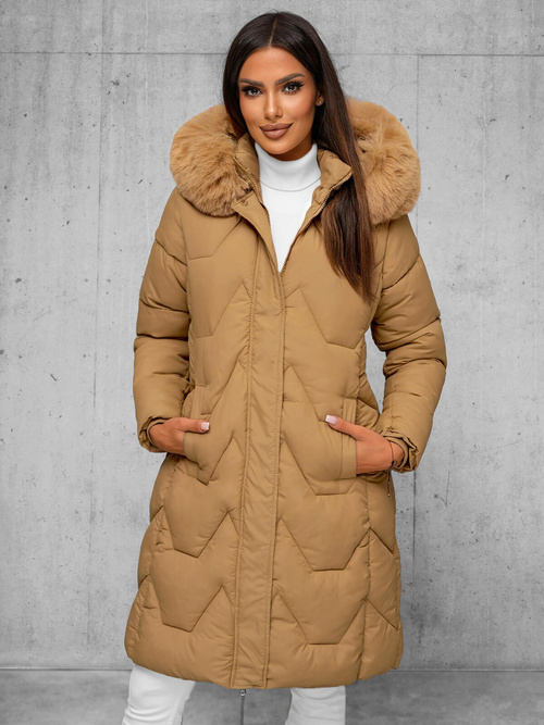 Chaqueta de mujer beige OZONEE JS/16M9202/62Z