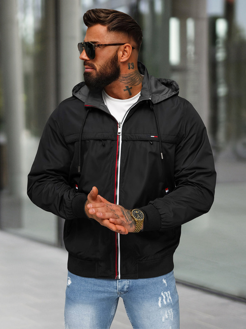 Chaqueta reversible para hombre negra OZONEE JS/16M9207/392