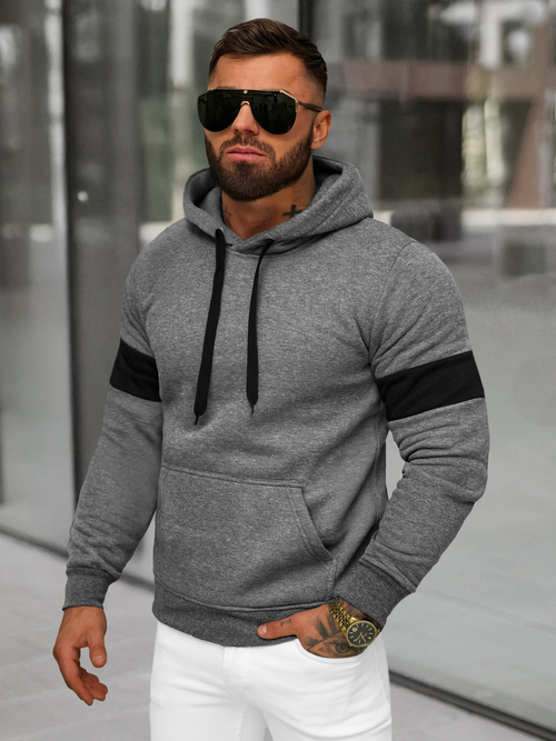 Sudadera de hombre grafito OZONEE JS/8B1321/5