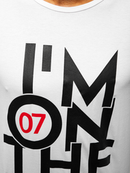 Camiseta sin mangas de hombre blanco OZONEE JS/KS2078