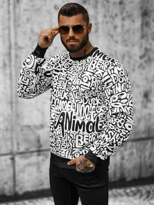 Sudadera de hombre blanca OZONEE JS/8B1131/1