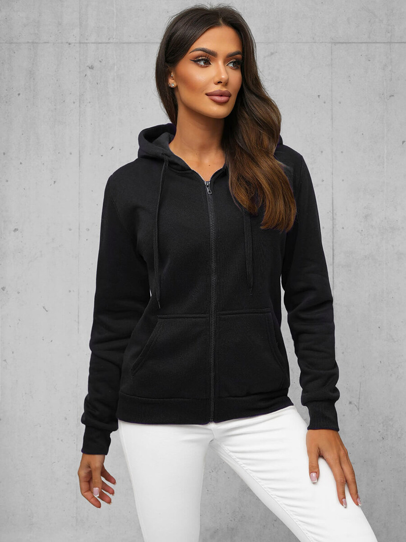Sudadera de mujer negra OZONEE JS/W03Z