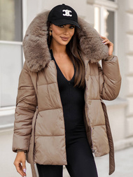 Chaqueta de mujer beige OZONEE JS/16M9206/62