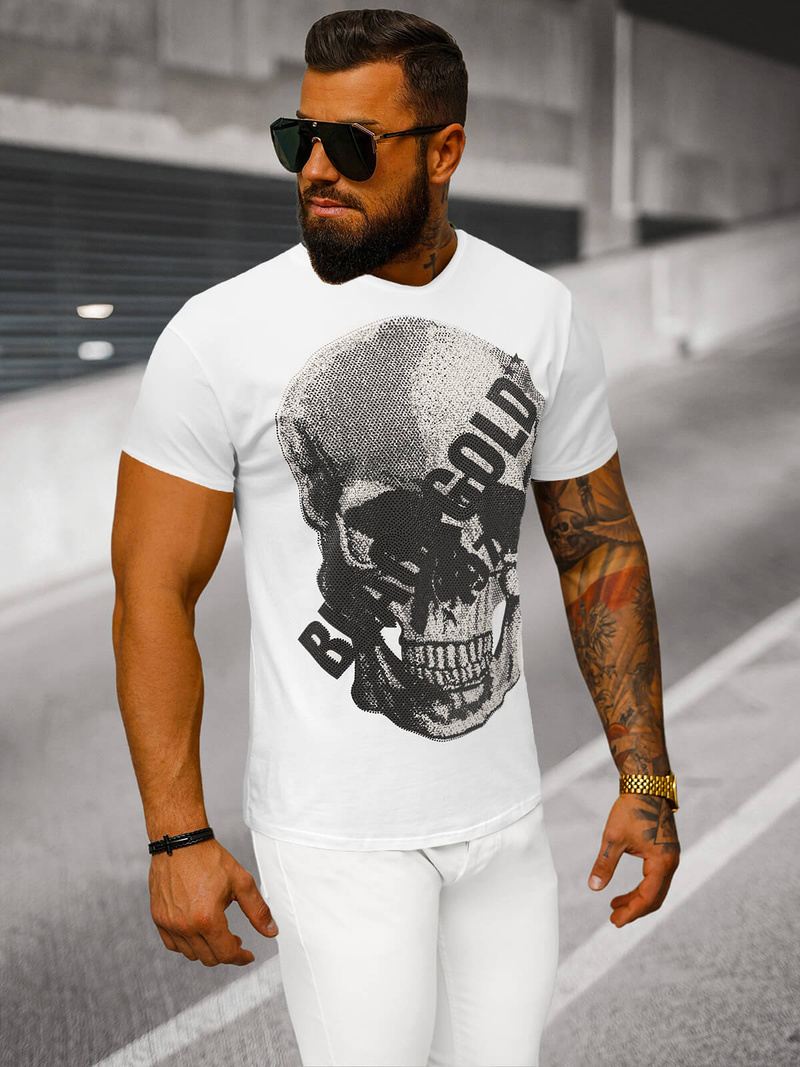 Camiseta de hombre blanco OZONEE NB/MT3038Z