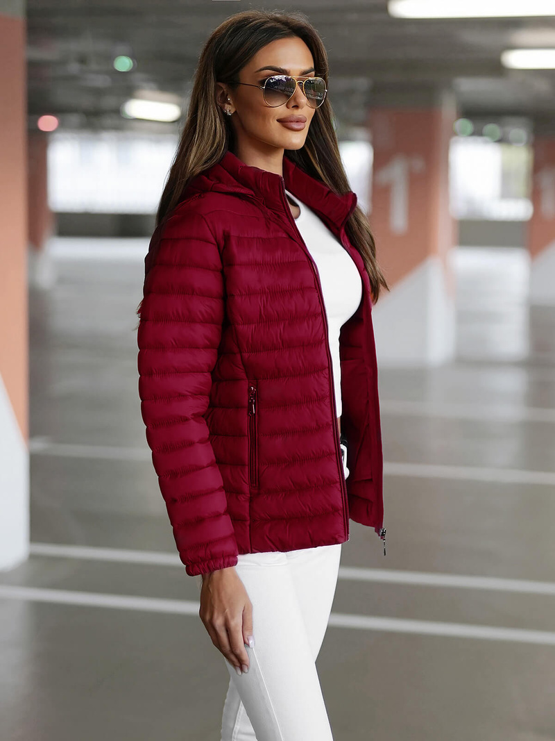 Chaqueta de mujer burdeos OZONEE JS/16M9101/06Z