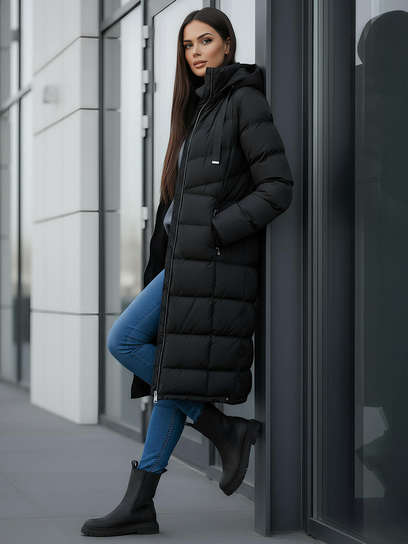 Chaqueta de mujer negra OZONEE JS/M736/392Z