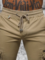 Pantalón chino jogger de hombre beige OZONEE NB/MP0201K