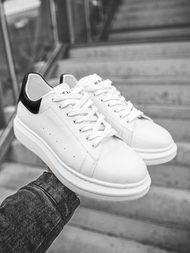 Sneakers de hombre blanco-negras OZONEE B/2051