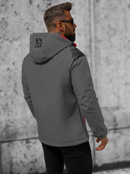 Chaqueta softshell de hombre gris-rojo OZONEE JS/HH025/2BZ