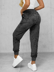 Pantalón velour de chándal para mujer grafito OZONEE JS/92K529/5
