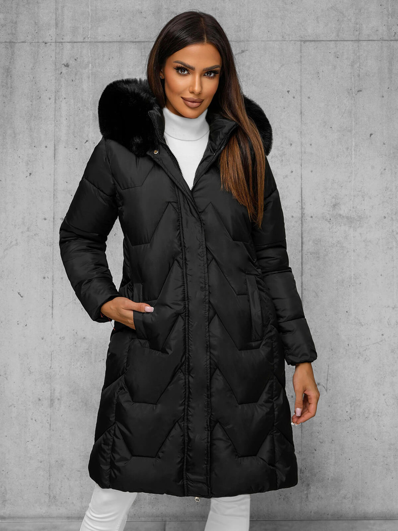 Chaqueta de mujer negra OZONEE JS/16M9202/392Z