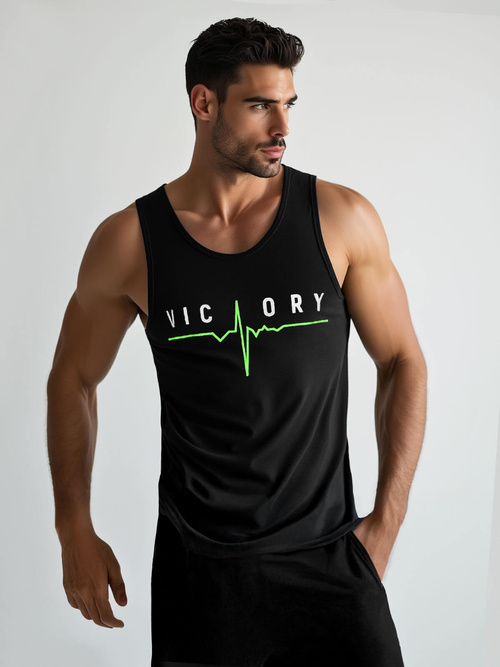 Camiseta sin mangas de hombre negra OZONEE JS/8B1703/3