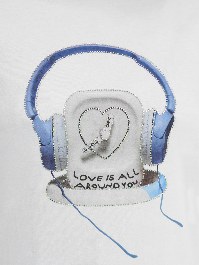 Camiseta de mujer blanco-azul OZONEE DJ77806