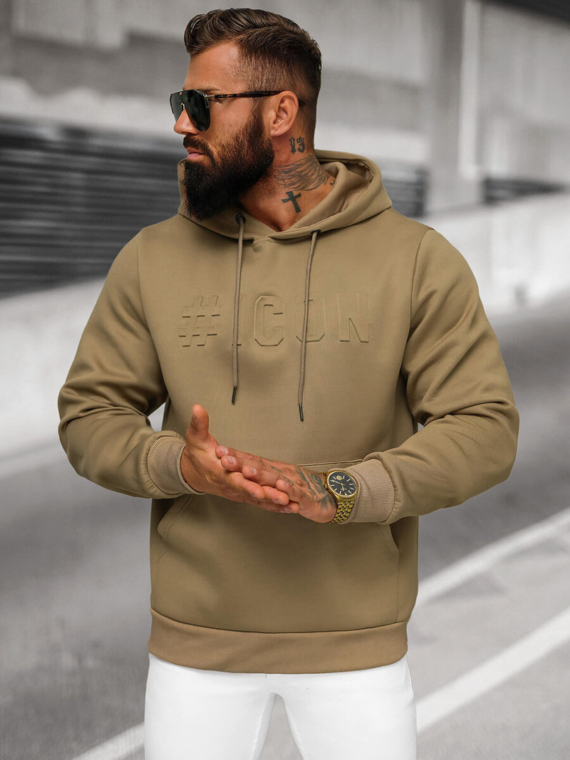 Sudadera de hombre beige OZONEE JS/27B6502/91