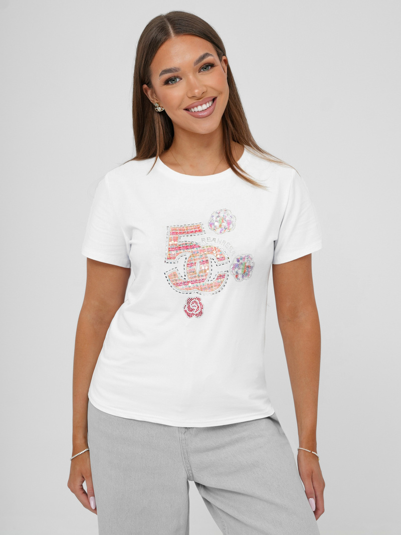 Camiseta de mujer blanco OZONEE JS/95T2552/1