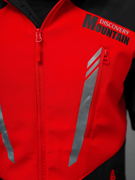 Chaqueta softshell de hombre negra-roja OZONEE JS/HH022/1CZ