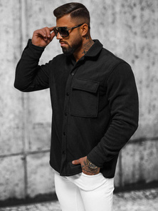 Camisa de hombre negra OZONEE O/GOM23040