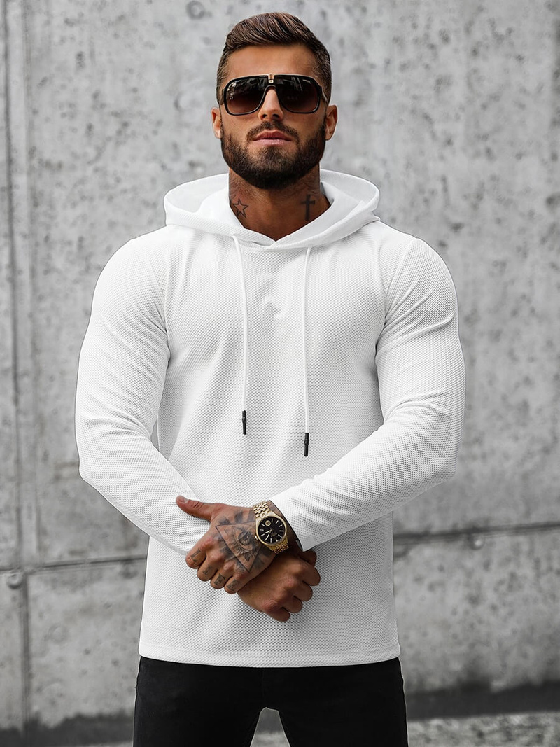 Sudadera de hombre blanca OZONEE O/D7249
