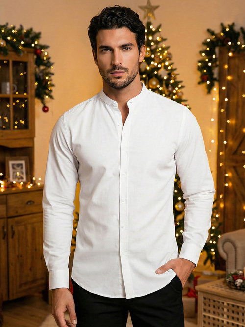Camisa de hombre blanco OZONEE O/V55Z