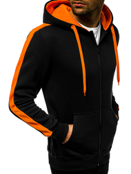 Sudadera de hombre negro-naranja OZONEE JS/2015